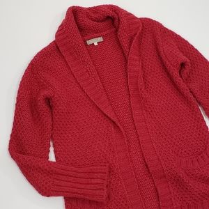 Bianca B Oversized Red Chunky Knit Cardigan